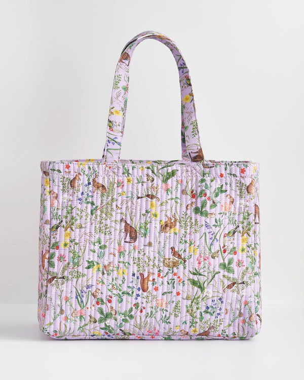 Fable Meadow Creatures Lilac Quilted Tote
