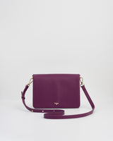 Floral Engravings Plum Crossbody Handbag