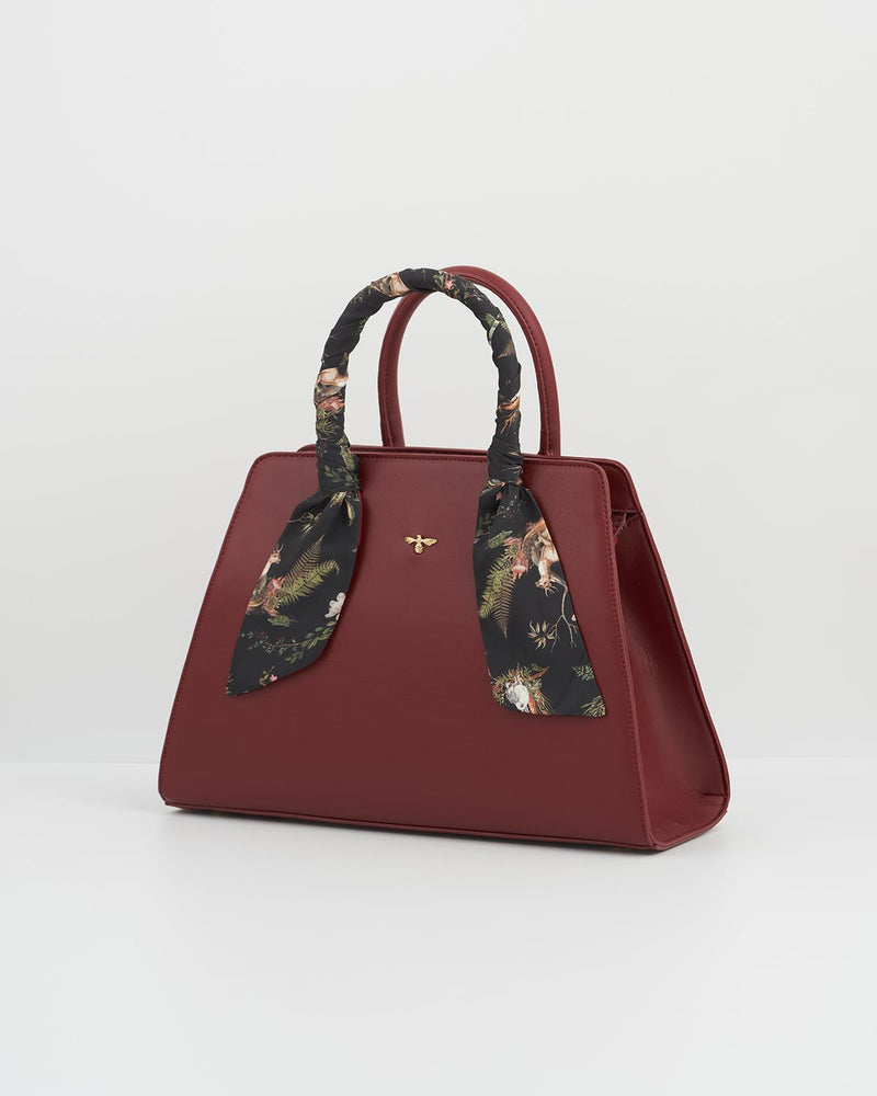 Burgundy Large Structured Tote