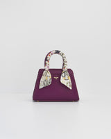 Floral Engravings Mini Plum Tote