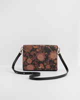 Deco Blooms Black Crossbody Handbag