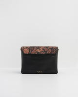 Deco Blooms Black Crossbody Handbag