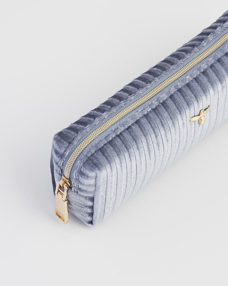 Blue Corduroy Velvet Pencil Case