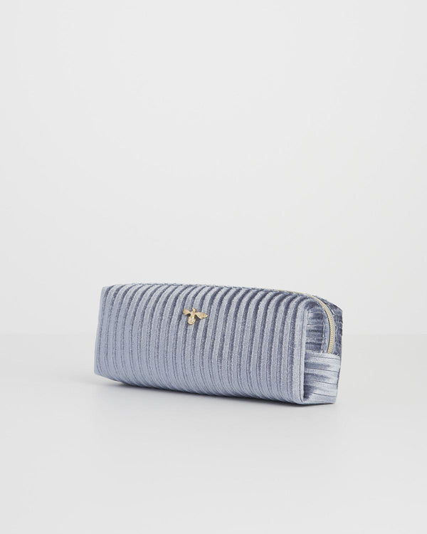 Blue Corduroy Velvet Pencil Case