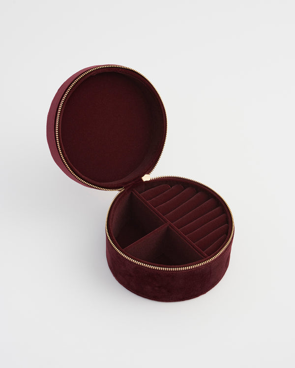 Magical Mushroom Embroidered Burgundy Velvet Jewellery Box