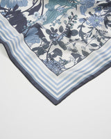 Deco Blooms Blue Square Scarf