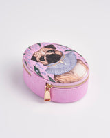 Catherine Rowe Pet Portraits Pug Oval Jewellery Box - Pink