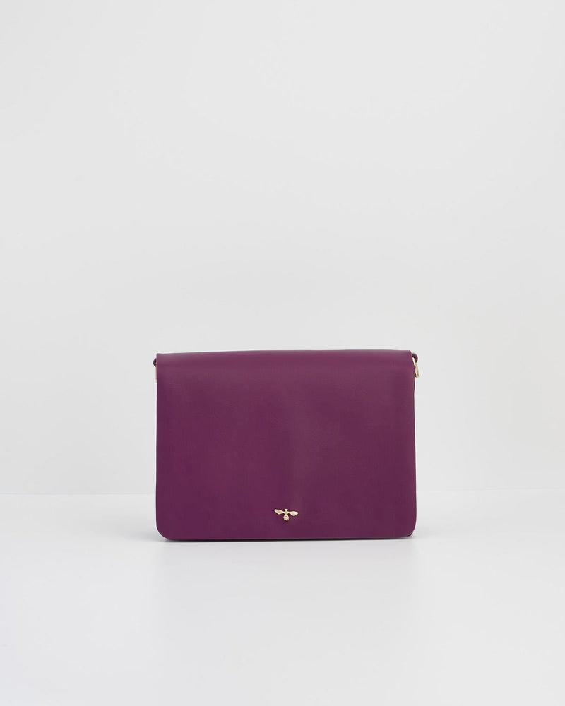 Floral Engravings Plum Crossbody Handbag