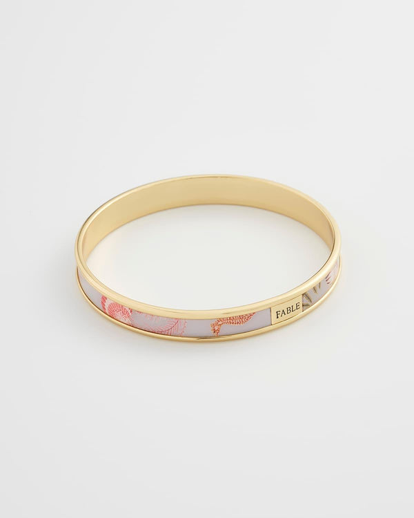 Whispering Sands Printed Gold Plated Bangle - Blue