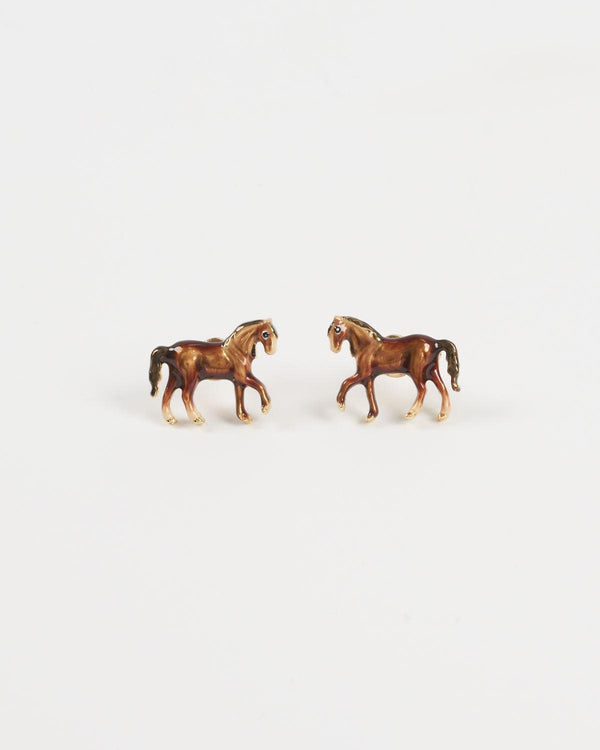 Fable Enamel Horse Stud Earrings