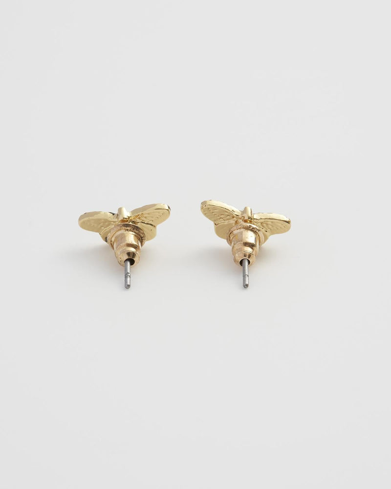 Deco Butterfly Blue Stud Earrings