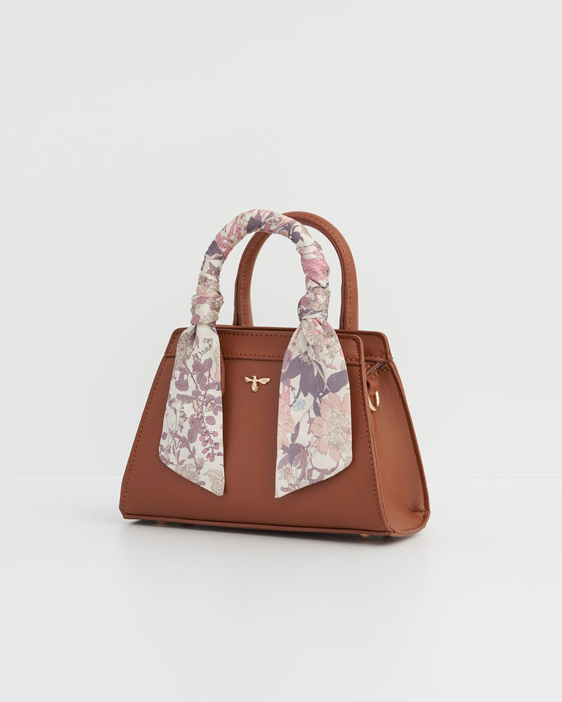 Deco Blooms Mini Tan Tote