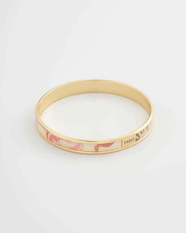 Whispering Sands Printed Gold Plated Bangle - Yellow