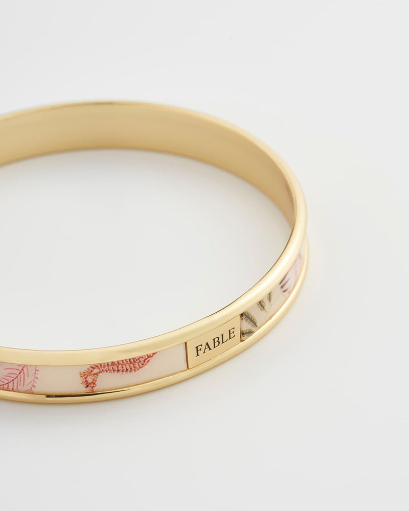 Whispering Sands Printed Gold Plated Bangle - Yellow