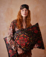 Aurora Silk Pillowcase Black Folksy Fox