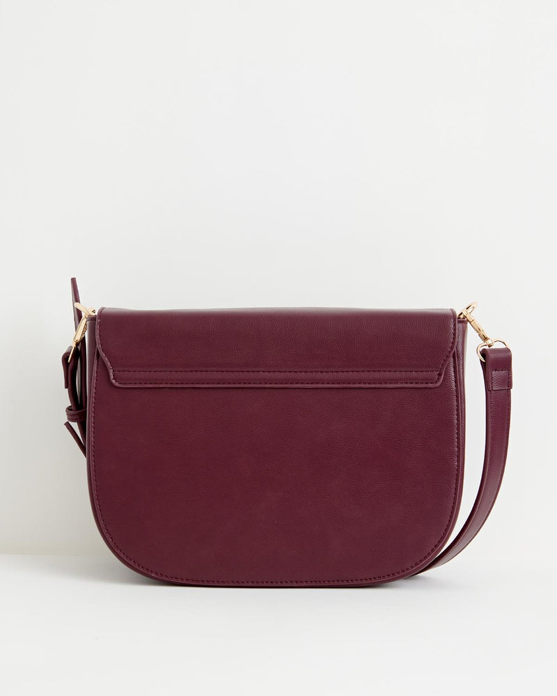 Nina Messenger Handbag - Burgundy