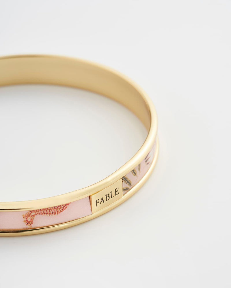 Whispering Sands  Printed Gold Plated Bangle - Pink
