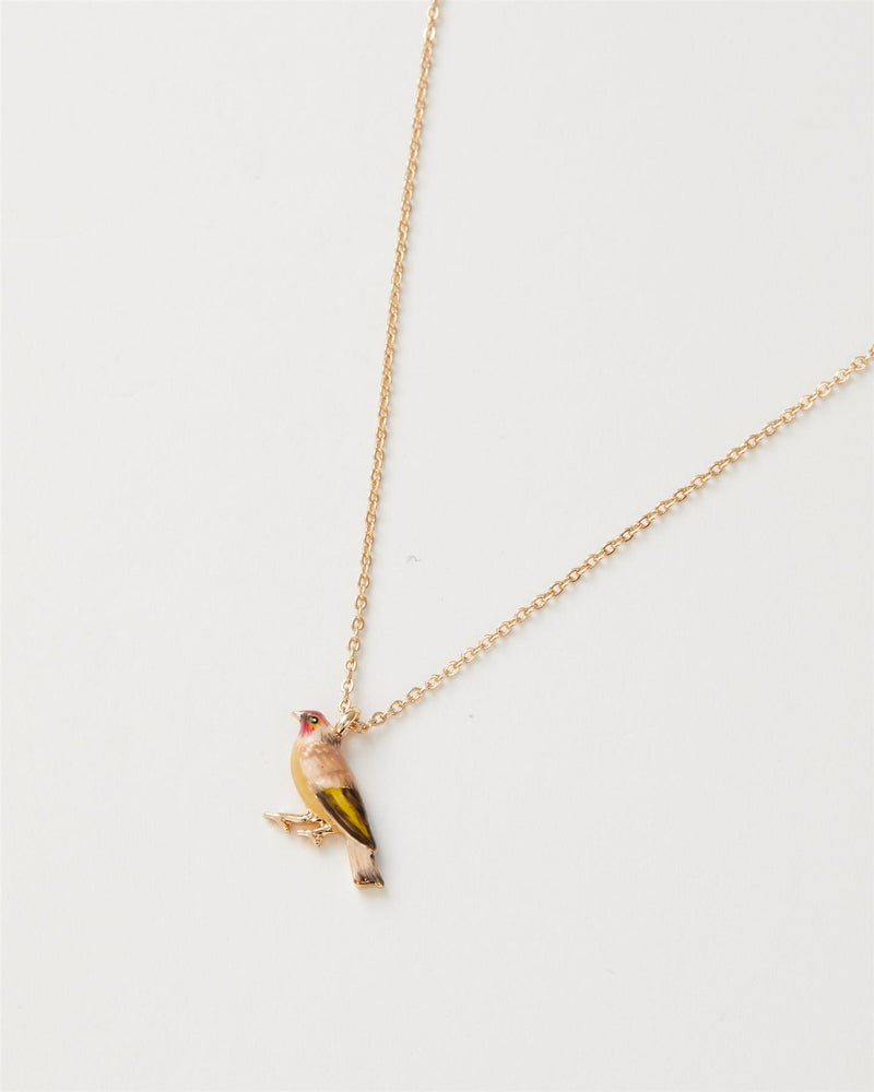 Enamel Goldfinch Short Necklace