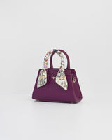 Floral Engravings Mini Plum Tote