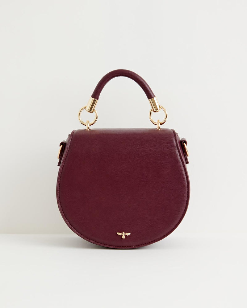 Liberty Saddle bag Burgundy Vegan Leather