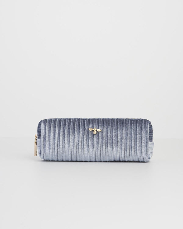 Blue Corduroy Velvet Pencil Case