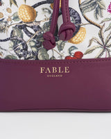 Floral Engravings Plum Bucket Bag