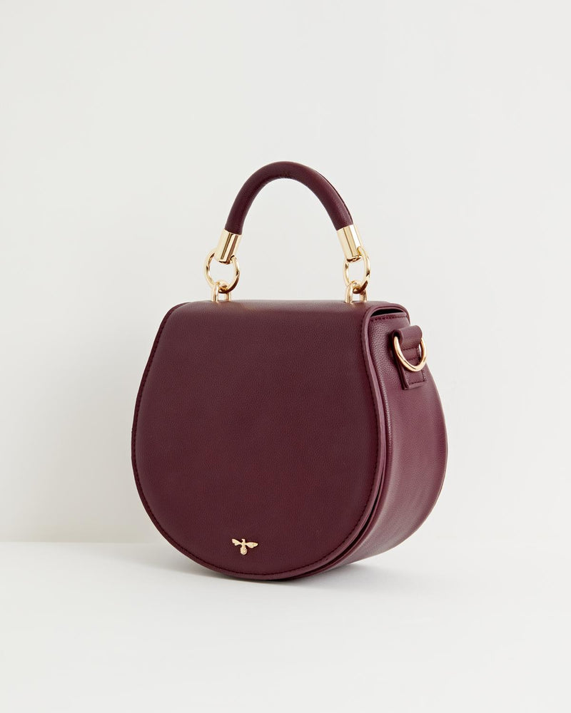 Liberty Saddle bag Burgundy Vegan Leather