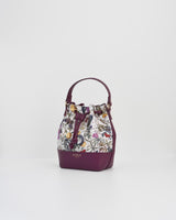 Floral Engravings Plum Bucket Bag