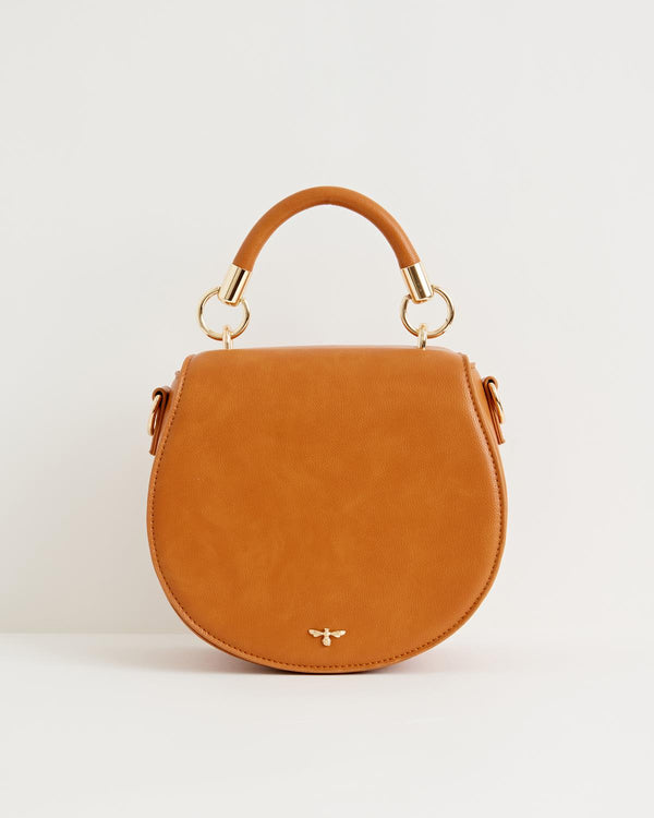 Liberty Saddle bag Tan Vegan Leather