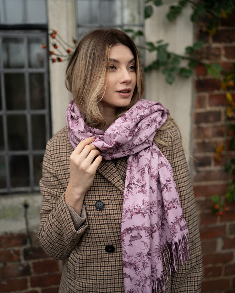 A Night's Tale Woodland Dusky Rose Heavy Weight Scarf