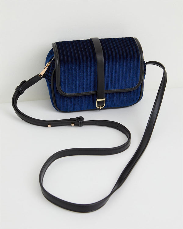 Vivianne Velvet Camera Bag - Sapphire Blue