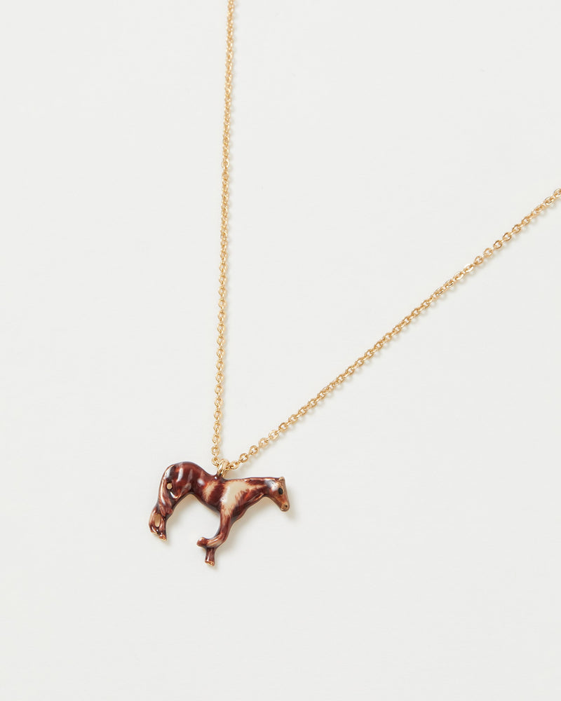 Enamel Farm Horse Short Necklace